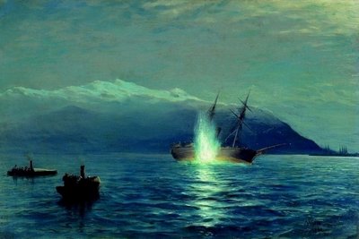 The Sinking of the Turkish Steamer by Lev Feliksovich Lagorio